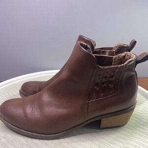 BORN B.O.C. Womens LANA ANKLE BOOTS CHELSEA BOOTS BROWN‎ Sz.8.5 US
